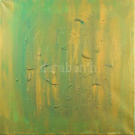 Samu Hajnalka (?-): Kalligráfia. Akril, vászon. Jelzett a hátoldalán. 58x58 cm