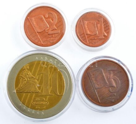 Vatikán 2004. 1c-10EUR (4xklf) próbaveret T:P,PP ujjlenyomat Vatican 2004. 1 Cent - 10 Euro (4xdiff) specimen C:P,PP fingerprint