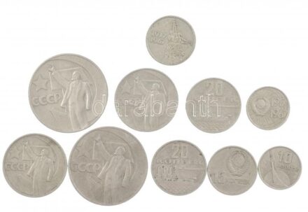 Szovjetunió 1967. 10k-1R Cu-Ni (10db, 5xklf) 'Az Októberi Forradalom 50. évfordulója' T:2-3 Soviet Union 1967. 10 Kopecks - 1 Ruble Cu-Ni (10pcs, 5xdiff) '50th Anniversary of the October Revolution' C:XF-F Krause Y#136, Y#137, Y#138, Y#139,