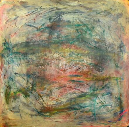 Uri Asaf (1942-): Aloe Vera. Vegyes technika, vászon. Jelzett a hátoldalán. 60x60 cm. / mixed technique on canvas, signed on the reverse