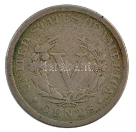 Amerikai Egyesült Államok 1887. 5c Ni 'Liberty' T:3 USA 1887. 5 Cent Ni 'Liberty' C:F Krause KM# 112