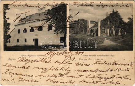 1904 Söjtör, Pusztaszentlászló, Puszta Szt. László; Deák Ferenc szülőháza és tartózkodási helye (EK)