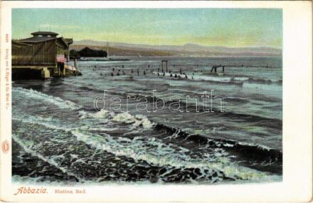 Abbazia, Opatija; Slatina Bad / beach, bathers (EK)