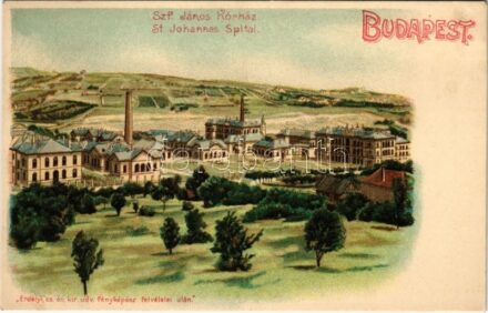 Budapest XII. Szent János kórház. Erdélyi cs. és kir. udvari fényképész felvételei után. litho