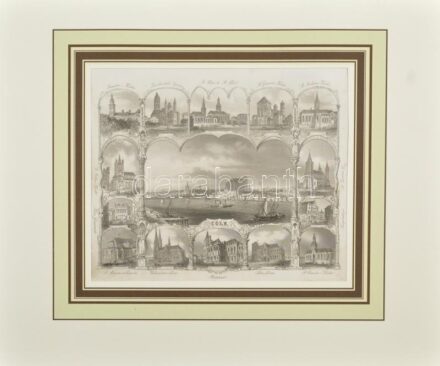 Köln (Cöln). Acélmetszet, papír. Jelzés nélkül. Paszpartuban. 19x23 cm.
