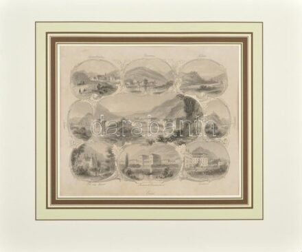 Ems folyó. Acélmetszet, papír. Jelzés nélkül. Kissé foltos. Paszpartuban. 19x23 cm.