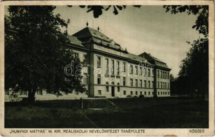 1937 Kőszeg, 'Hunyadi Mátyás' M. kir. reáliskolai nevelőintézet tanépülete. Róth Jenő kiadása (fa)