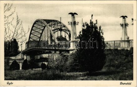 1943 Győr, Duna híd + 'GYŐR SZAB. KIR. VÁROS 1743-1943' So. Stpl.
