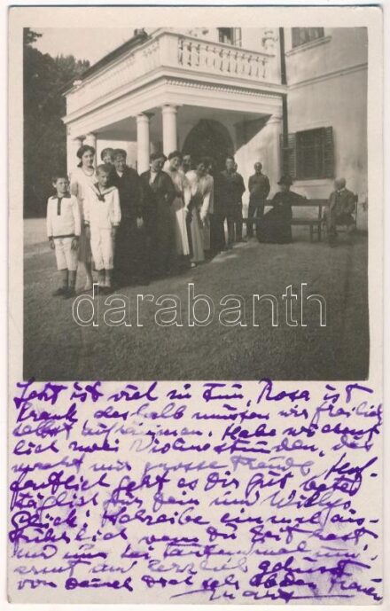 1919 Nagyszarva, Szarva, Velká Sarva, Rohovce; Illésházy kastély, családi csoportkép / family group photo in front of the castle