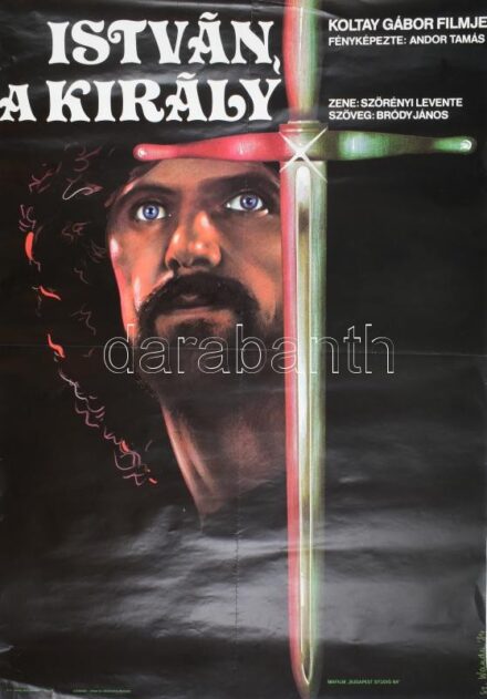 1984 Szyksznian Wanda (1948-): István a király plakát, MAFILM, hajtott, kis szakadással, 80×56 cm