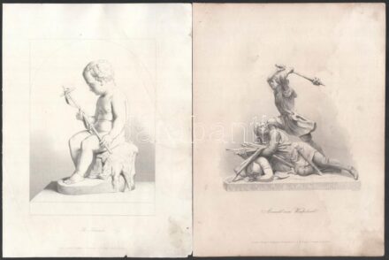 12 db acélmetszet antik szobrokról, helyenként kissé foltos, Albert Henry Payne (1812-1902) kiadása, lapméret: 28x21 cm