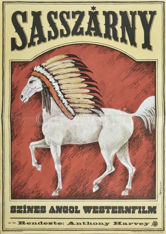 1981 Koppány Simon (1943- ): Sasszárny, filmplakát, hajtva, szélén kisebb szakadásokkal, 59x41,5 cm