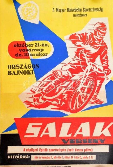 Országos Bajnoki Salakverseny a Magyar honvédelmi Szövetség rendezésében, 66×44 cm