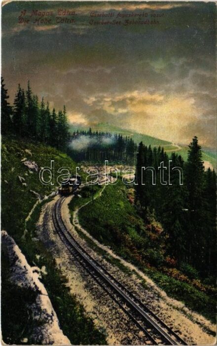 1922 Tátra, Magas Tátra, Vysoké Tatry; Csorbatói fogaskerekű vasút, vonat / Csorber-See Zahradbahn / Strbské Pleso cogwheel railway, train