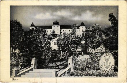 Gács, Halic; vár. 'Gács visszatért 1938' / castle / Hrad (gyűrődések / creases)