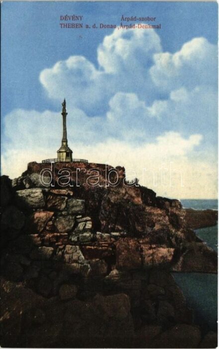 Dévény, Theben a. d. Donau, Devín (Pozsony, Bratislava); Árpád szobor / Das Arpad-Monument / monument