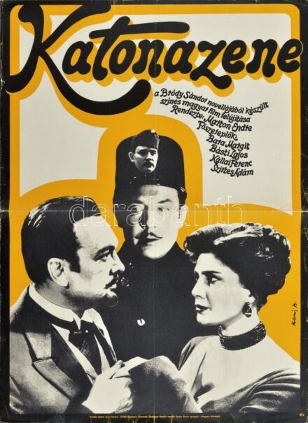 1973 Koleszár Erzsébet (1944- ): Katonazene, filmplakát, Egyetemi Ny., szélein kissé sérült, 56x41 cm