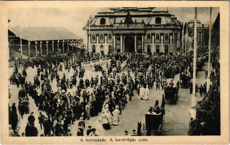 1916 Budapest I. IV. Károly koronázási ceremóniája, kardvágás