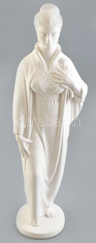 Kelemen Kristóf: Nő. Terrakotta, jelzett, Kopásnyomokkal, m:46cm
