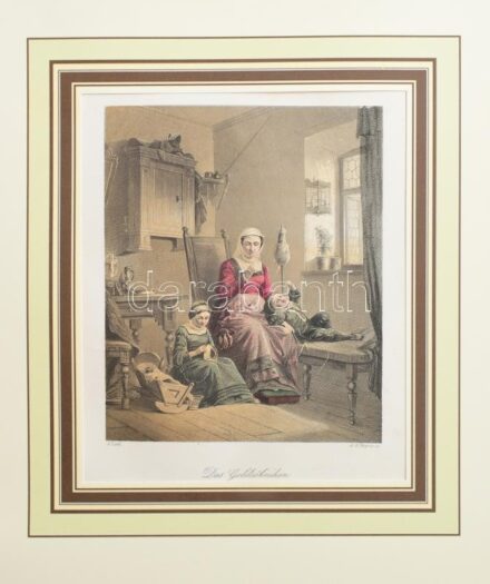 Albert Henry Payne (1812-1902), A. Leel után: Das Goldsöhnchen. Acélmetszet, papír, jelzett a metszeten, paszpartuban, 17x14 cm