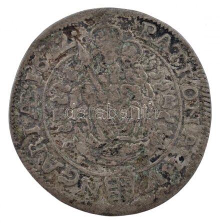 1672K-B 6kr Ag 'I. Lipót' (2,84g) T:2- patina Hungary 1672K-B 6 Kreuzer Ag 'Leopold I' (2,84g) C:VF patina Huszár: 1450., Unger II.: 1072.