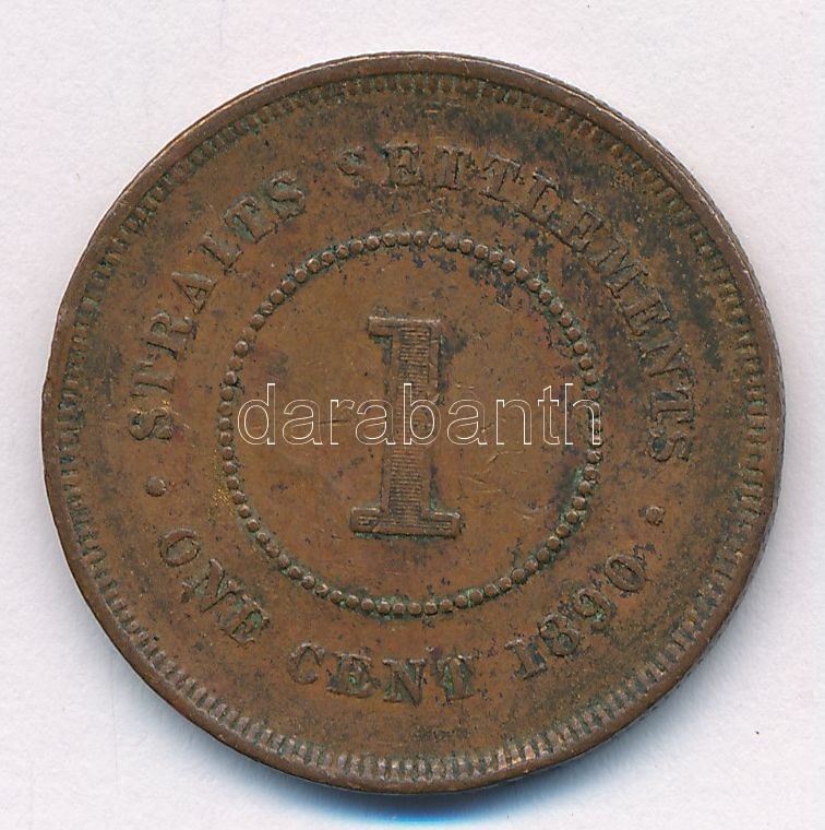 Straits Settlements / Brit gyarmat 1890. 1c Cu 'Viktória' T:2-,3 kis ph. Straits Settlements / British Colony 1890. 1 Cent Cu 'Victoria' C:VF,F Krause KM# 16