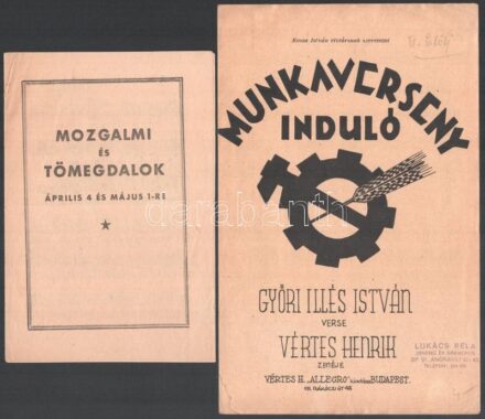 cca 1950 Mozgalmi dalok kottái, 3 db