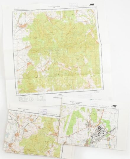 1990 4 db Borsod-Abaúj-Zemplén megye és Csehszlovákia topográfiai térkép (Moldava, Cana, Méra, Gönc), egymással érintkezőek, 1 : 50.000, Magyar Honvédség Vezérkara, 48x47 cm