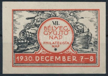 1930 VII. Bélyeggyűjtő nap levélzáró, ritka