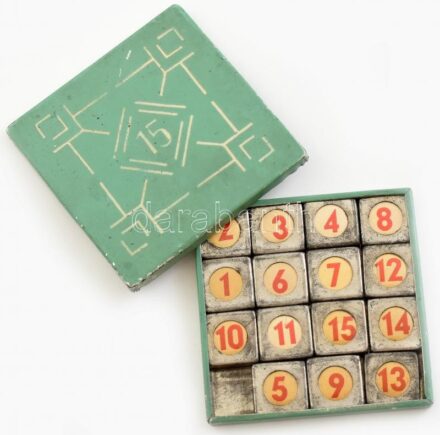 Logikai, számos játék, fém, kopott. 7,5x7,5cm