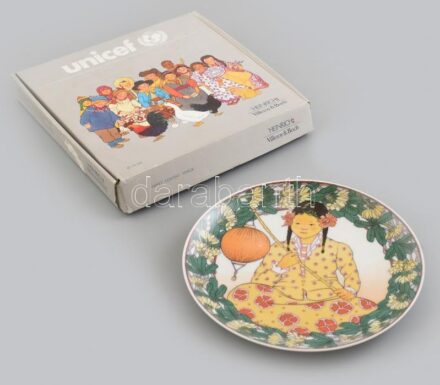 Villeroy&Boch ,, Children of the World' emlék porcelán tál, dobozában, hibátlan, jelzett d: 20 cm