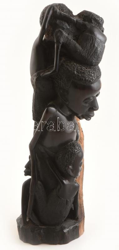Makonde afrikai fafaragás , korának megfelelő állapotban, 20. század. 33cm