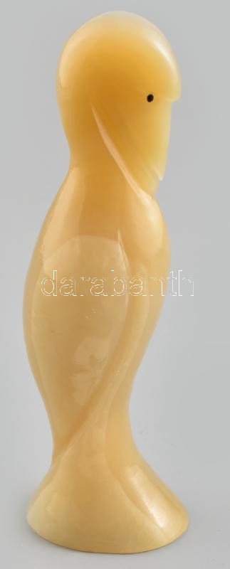 Pelikán, ónix, kopásnyomokkal, m: 20 cm