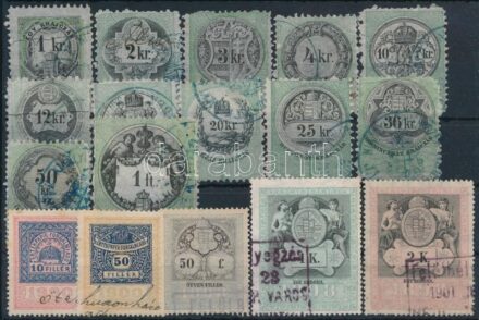 1870-1900 17 db klf régi okmánybélyeg