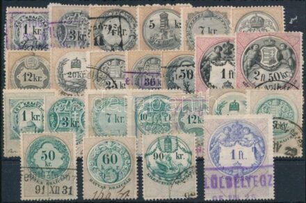 1880-1891 24 db klf régi okmánybélyeg
