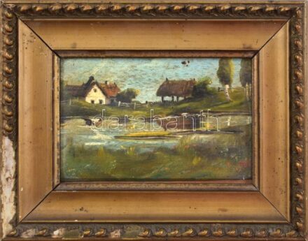Olvashatatlan jelzéssel: Tanya, olaj, farost, sérült fa keretben, 8x13 cm