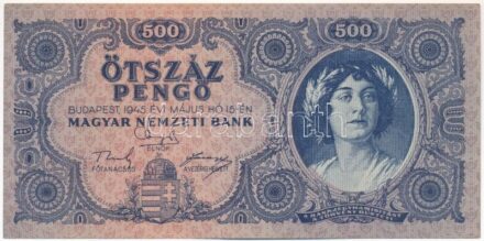 1945. 500P 'K 324 067385' sorszámmal T:I,I- Adamo P19