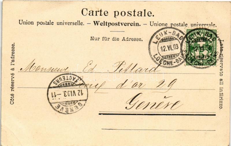 1903 Leukerbad, Loeche-les-Bains; La Place / square, hotel (EK) - Image 2