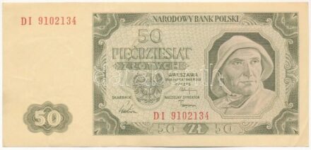 Lengyelország 1948. 50Zl 'DI 9102134' T:III Poland 1948. 50 Zlotych 'DI 9102134' C:F Krause P#138