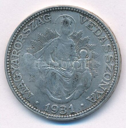 1931. 2P Ag 'Madonna' T:2-,3 Adamo P7