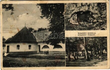 1945 Somodi-fürdő, Somody Kúpele, Drienovec; Fürdő, barlang. Kiadja Vécsey József / spa (EK)