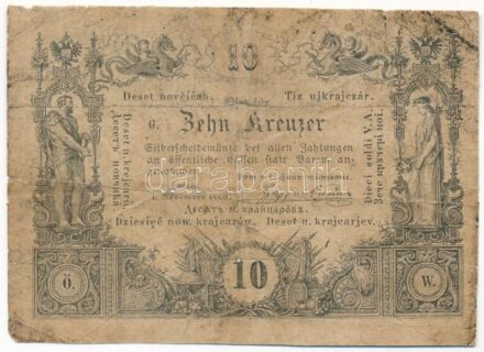 1860. 10kr 'G' sorozat T:III- Hungary 1860. 10 Kreuzer 'G' series C:VG Adamo G92
