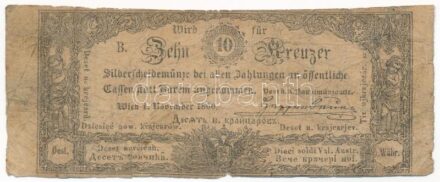 1860. 10Kr 'K. K. Hauptmünzamt für Silberscheidemünze' T:III- Austrian Empire 1860. 10 Kreuzer 'K. K. Hauptmünzamt für Silberscheidemünze' C:VG Adamo G93