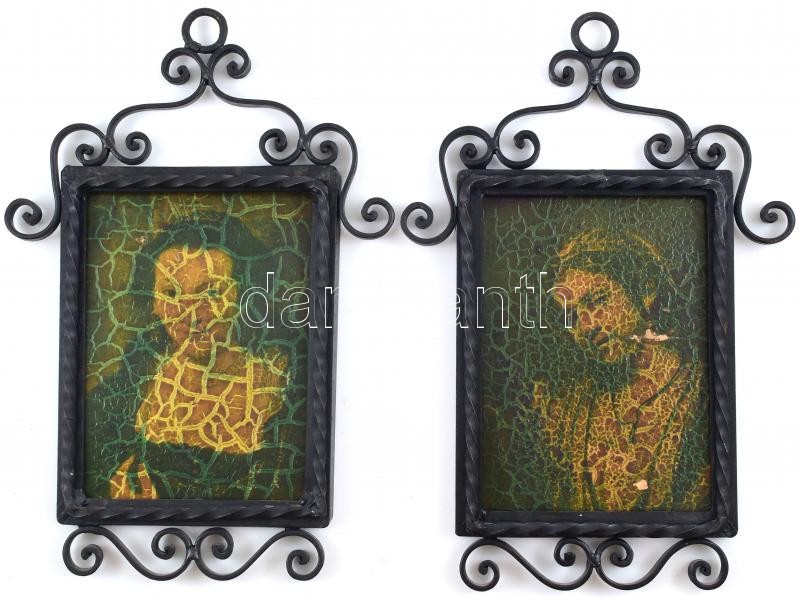 2 db kovácsoltvas képkeret, falra akasztható, 21x16 cm