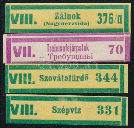 cca 1930 4 db belkezelési ragjegy
