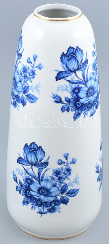 Alba Júlia retró porcelán váza, kézzel festett, jelzett, kis kopásokkal, lepattanásokkal. m: 37cm
