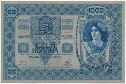 1902. 1000K bélyegzés nélkül T:II Adamo SK35