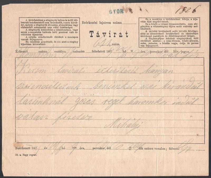 1874 Távirat