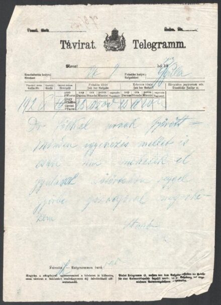1873 Gyula, távirat