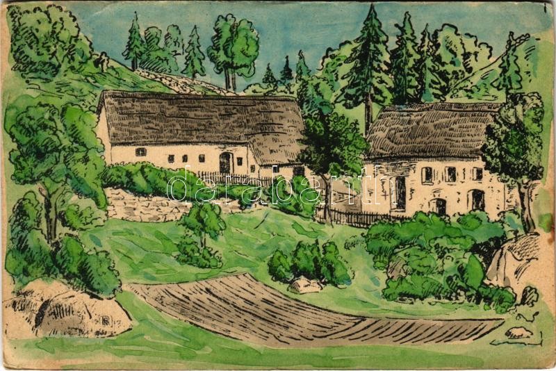 1917 Feldpostkarte / WWI Austro-Hungarian K.u.K. military field postcard + 'K.u.K. Art. Mess. Zug. Nr. 548' (vágott / cut)